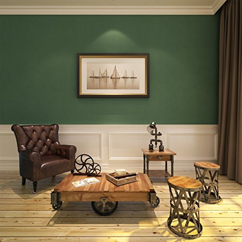 Hanmero Europa Schön Wohnen Wallpaper Stoffdruck Vliestapete 0,53*10m für Wohnzimmer Dunkelgrün