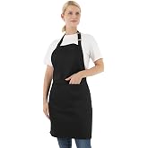 Boyun Ayarlı Erkek ve Kadınlar i&ccedil;in Şef &Ouml;nl&uuml;ğ&uuml; - Boy: 85 cm x En : 55 cm Large Rahat ve Rahat Bir Uyum i&ccedil;in Bel Bağları ile D