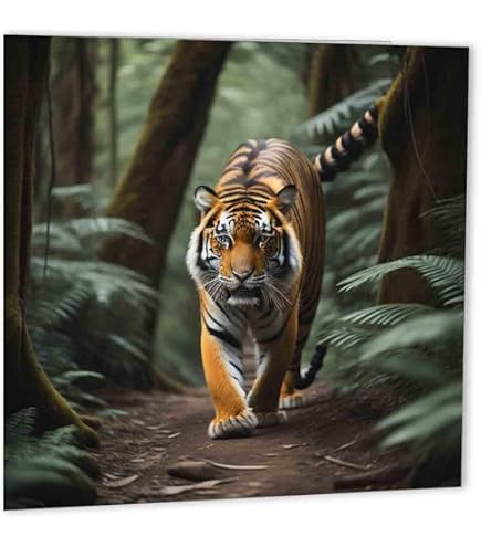 Tiger Geburtstagskarte: Lustige Karte 145x145 Mm Mit Umschlag – Aus Recyceltem Papier, Made In UK