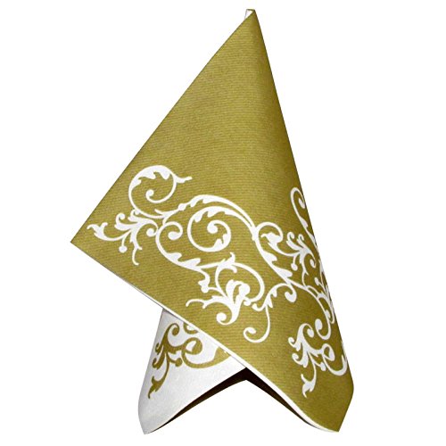 Servietten Pomp Gold-Weiß Tischdeko Hochzeitsdeko Servietten falten 50Stk 40x40cm - 4