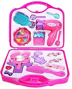 NK STAR Beauty Suitcase Pretend Play Toy Set Makeup Accessories Girls Beauty Make Up Kit Toy Set Pink,Plastic(Pack of 1 set)