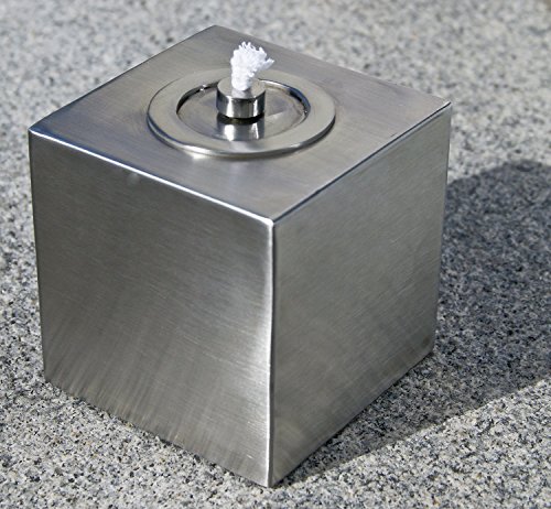 Exklusiv Öllampe quadratisch LAMPADA PIAZZA aus rostfreien gebürsteten Edelstahl 11x11x12cm L/B/H - 3