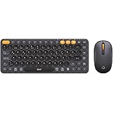 Daxi MK350 Creator Pro Combo Silent 3 Channel Bluetooth + 2.4G مجموعة ماوس لوحة المفاتيح التركية اللاسلكية Q (رمادي جرافيت)