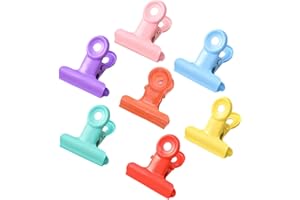 KAIZUCA 28 Pièce 7 Sortes Couleur Metal Charnière Clip, Binder Clips, Petit Bulldog Clips, pour Sacs de Nourriture, Photos, Artisanat D'art, Fournitures de Bureau à Domicile