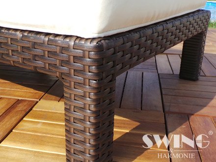 Rattan Garten Liege Sonnenliege Polyrattan Gartenliege Rattanmöbel Liegestuhl (Grau) - 