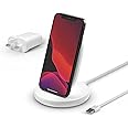 Belkin BoostCharge Wireless Charging Stand 15W (Qi Fast Wireless Charger for iPhone, Samsung, Pixel, more) - White