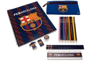 F.C. Barcelona Ultimate Stationery Set- ultimate stationery set- 1 x notebook 28cm x 21cm- 1 x ruler 3 x pencils 2 x rubbers- 1 x pencil sharpener 1 x pencil case- 12 x coloured pencils- official licensed product