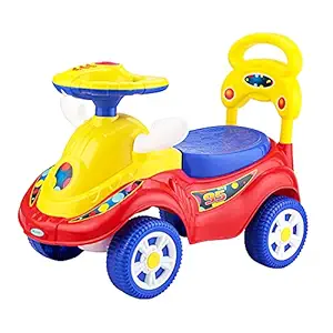 PEAHEN Kids Ride On Push Car with Music, Toy Storage and Back Rest for Baby (Scooby Rider)