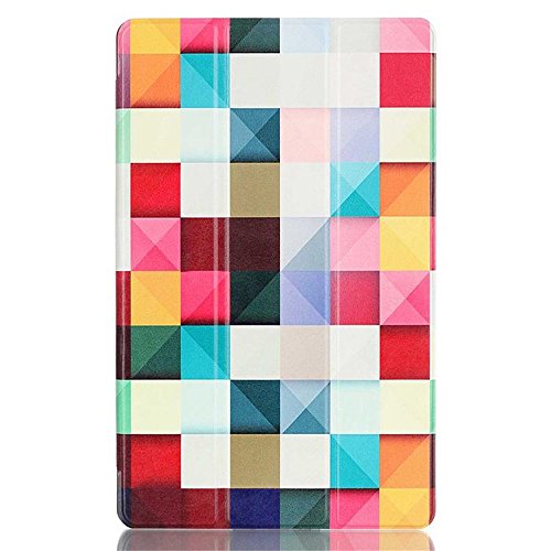 Galaxy Tab A T280 Hülle, PU Ledertasche im Bookstyle Leder hülle für Samsung Galaxy Tab A (2016) 17,8 cm (7 Zoll) SM-T280 Tasche Hülle Flip Case Cover Schutzhülle Skin (Bunte Würfel) - 2