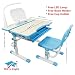 Produktbild 80 cm Höhenverstellbarer Tisch & Stuhl für Kinder , Der kindiliche Schreibtisch in der Schule, ergonomische Schreibtisch für Lernen.Es enthält Neigbarer Desktop, ausziehbare Schublade, Becherhalter, LED-Leuchte mit 3 Einstellungen, undkostenloses Buch Inhaber (für Die Kinder über 3 Jahre alt und Größer über 1,7 m) Modell: C402
