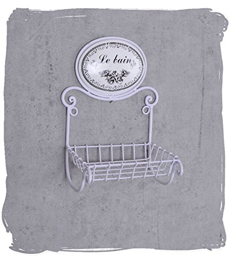 Wandablage Badregal Weiss Duschablage Wandkorb Shabby Chic Seifenschale - 3