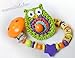 Personalised Dummy Clip with name, soother chain, dummy holder, pacifier clip - crocheted owl green-colorful #14194, handmade by mamasliebchen