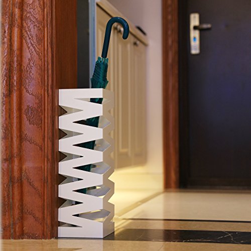 Songmics Schirmständer Regenschirmständer Wasserauffangschale und Haken werden verschenkt 49 cm weiß LUC16W - 9