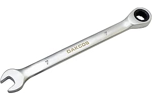 DAKCOS Fixed Head Ratchet Spanner 7mm Ratcheting Combination Wrench Chrome Vanadium Steel