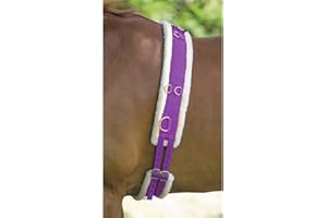 HORSE MASTER Best On Horse Fleece Padded Lunge Roller - Pony Horse Lunging Equipment with Adjustable Girth - Cob Under Belly Belt Strap for Training Schooling Outdoor Breaking Stable Yard (Cob, Purple)