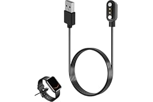 XATGIOUY 2 Pin 4mm Magnetic Smart Watch Charger, Magnet Charging USB Cables, Universal Compatible with Dafit, Nerunsa, Radley, Reflex Active and More, Portable Quick Charge Cable, 60cm Length, Black (1)