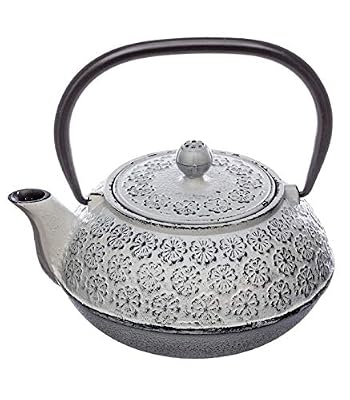 Secret de gourmet Théière en fonte avec son filtre amovible - Capacité 1 L - Coloris BLANC Vieilli