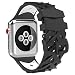 Produktbild MoKo Armband für Apple Watch 44mm/42mm Series 4/3/2/1, Silikon Uhrenarmband Sportarmband Erstatzband mit Schließe für Apple Watch 44mm/42mm, 140mm-211mm, Schwarz/Weiß