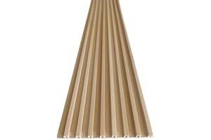 FLOORINTEX Panel de listones 3D acústico - (Panel 250x17x1,4 cm., Roble Natural) Paneles de composite WPC imitación Madera Revestimiento de Listones Friso de Listones