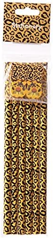 6 Animal Print Pencils and Erasers - Cheetah