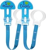 MAM I Love Mummy and Daddy Soother Clip (Pack of 2, Blue)