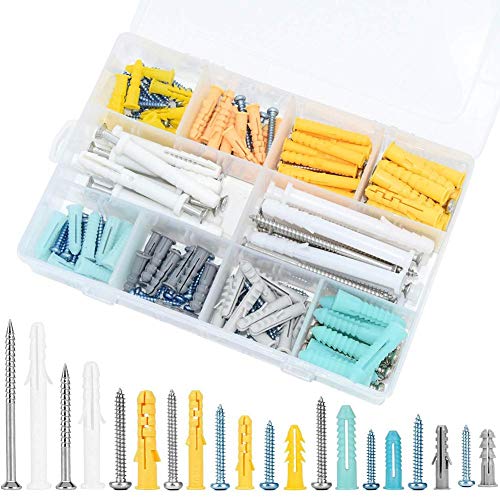 Preisvergleich Produktbild cuckoo-X 200 Stück Kunststoff Selbstbohrende Trockenbaudübel Hohlwanddübel mit Blechschrauben Sortiment Kit