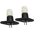 QLEE Led Z187 Microwave Oven Bulb Straight Terminals T170 240v 1.5w Equivalent 20w Lamps for Lg Sharp Midea Refrigerator Electrical Range Hood Indicator Light Daylight 2 PCS