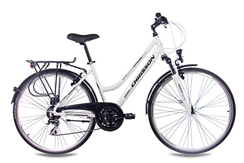 28″ Zoll LUXUS ALU CITY BIKE TREKKINGRAD DAMENFAHRRAD CHRISSON INTOURI LADY mit 24G SHIMANO weiss matt - 2
