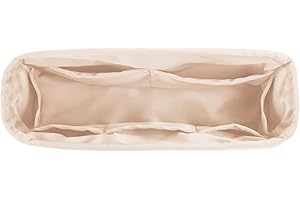 DGAZ Silk Bag Organiser Fits Chanel CF Classic Flap Handbag, Silky Smooth Bag Insert, Luxury Handbag & Purse Shaper (Craie, Small 23)