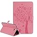 Produktbild Samsung Galaxy Tab A 10.1 Hülle,Hülle für Samsung Galaxy Tab A 10.1 Rosa,Schutzhülle für Samsung Galaxy Tab A 10.1 Leder Brieftasche,Leweiany Elegant Luxus Katze und Baum Prägung Muster Ultra Dünn Folio PU Leder Flip Wallet Cover Case Slim Kunstleder Klapphülle Brieftasche Lederhülle Premium Folio Bookstyle Ledertasche Stoßfest mit Standfunktion Kreditkartenfächer Leder Tasche Hülle Etui Schutzhülle Ständer Smart Cover Case für Samsung Galaxy Tab A 10.1 T580