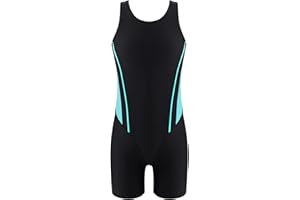 Mufeng Maillot de Bain Fille 1 Pièce Anti-UV Enfant Combinaison de Natation Surf Plongée Combishort de Bain sans Manche Short de Sport Yoga Fitness Tankini Rash Guard 5-16 Ans