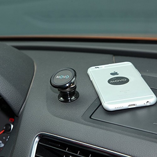 Supporto Magnetico per Smartphone/Tablet Movo MPH-01 con Supporto 3M per Macchina per Cruscotti, Parabrezza o altre superfici piane (confezione da 2 - Nero/Dorato)