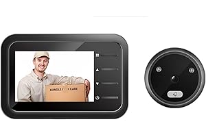 Nimomo Spia elettronica per porta, SN-35A 3,5 pollici 120 gradi grandangolare occhio di gatto elettronico/Certificazione CE (nero) senza batteria (B)