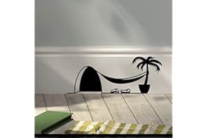 STICKERBOROUGH Wandaufkleber, Design mit Mauseloch und Palme, Vinyl (PVC), Aufkleber