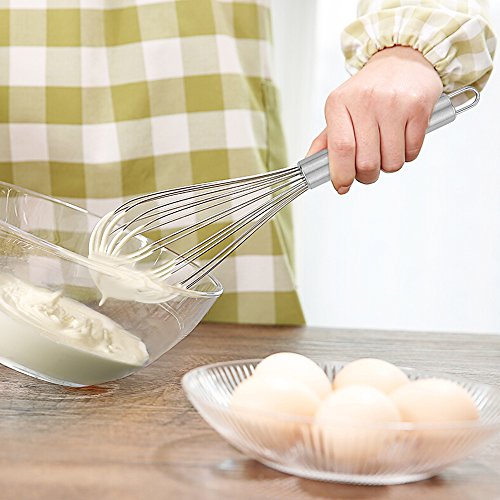 Küchen Schneebesen, Ishua Edelstahl Ballonschneebesen, Eier, Milch. Küchenutensil zum Mischen, Schlagen und Rühren, Set 8 Zoll + 10 Zoll + 12 Zoll - 4