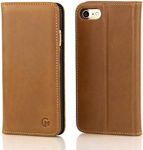 Casemade ® iPhone Italian Leather Wallet case/cover with card holder (Tan) - Fits The Apple iPhone 7 and The Apple iPhone 8