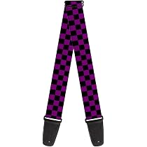 Buckle-Down Gitarrengurt 5 Cm – Fleur-de-Lis Design Schwarz/Gelb, Handgefertigt In USA, Langlebig