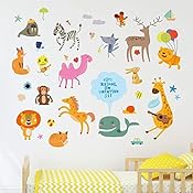 Amazon Brand - Solimo Wall Sticker for Kid's Room (Vacation in The Zoo, Ideal Size on Wall - 120 cm x 100 cm)