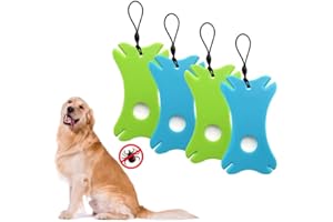 idudu 4 Stück Zeckenkarte mit Lupe, Zeckenkarten Vergrößerungsglas für Hunde und Katzen, Zeckenkarte für Haustiere und Kinde, Menschen, Ideal Für Outdoor-Aktivitäten