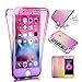 Price comparison product image Sycode Full Body Case for iPhone 6 Plus,Gradient Color Design Front and Back Full Body Cover for iPhone 6S Plus / 6 Plus-Pink Purple