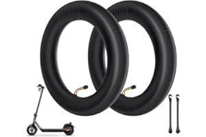 Uoimky Chambre à Air 10 pouces, 2 pièces 10 x 2/2.125 pneus pour Trotinette Electrique avec valve 45 ° et 2 leviers Double épaisseur Pneus à Air Renforcée pour Scooter éLectrique
