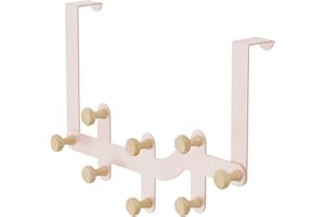 Yumyolk Perchero para Puerta 8 Ganchos - Colgador para Puerta Rosa - Perchero Puerta Dormitorio - Perchero Puerta Baño - Colgador puerta para Cocina, Dormitorio, Gabinete, Cajón, etc