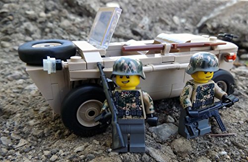Modbrix 2188 – ☠ Bausteine VW Typ 166 Schwimmwagen XX Divison inkl. Custom Elite Wehrmacht Soldaten aus Lego© Teilen ☠ - 3