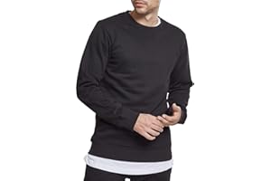 Urban Classics Basic Terry Crew bluza męska Oliv Basics, Streetwear, czarny, 4XL