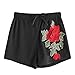 Price comparison product image  Women Summer Pants, PANPANY Ladies Sales Loose Sexy Mid Waist Shorts Embroidery Skirt Floral Sequins Linen Short Pants Beachwear Plus Size Swim Shorts Black