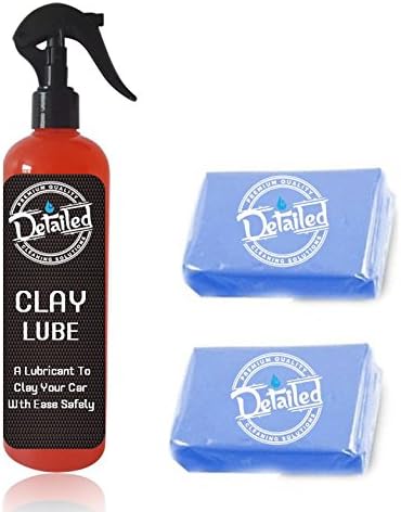 DetailedOnline 2 Clay Bars + 500ml Strawberry Clay Lube Kit Car Detailing Valeting Kit