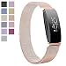 Produktbild TTVie Armband für Fitbit Inspire/Inspire HR, Milanaise Edelstahl Replacement Wrist Strap Uhrenarmband mit Einzigartige Magnet-Verschluss für Fitbit Inspire & Inspire HR, Rosegold (Größe L)
