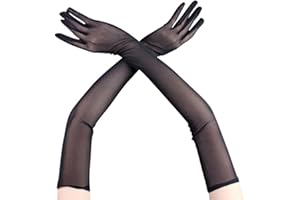 DAYISJZ Guanti da Sposa Neri Lunghi Guanti Lunghi da Opera per Donna Guanti da Donna a Gomito Lungo Guanti da Sposa Lunghi per Matrimoni Serate Accessori da Sposa
