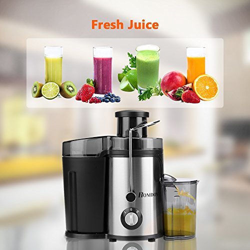 Homdox Entsafter Edelstahl Juicer Extractor Elektrisch Automatisch, 2 Geschwindigkeiten, für Obst und Gemüse mit Saftbehälter, 350 Watt - 7