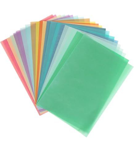 40 Feuilles Papier Calque A4 Coloré 100g/m² - 10 Couleurs Vives - Idéal Lanternes Saint-Martin, DIY, Artisanat, Traçage, Fenêtres